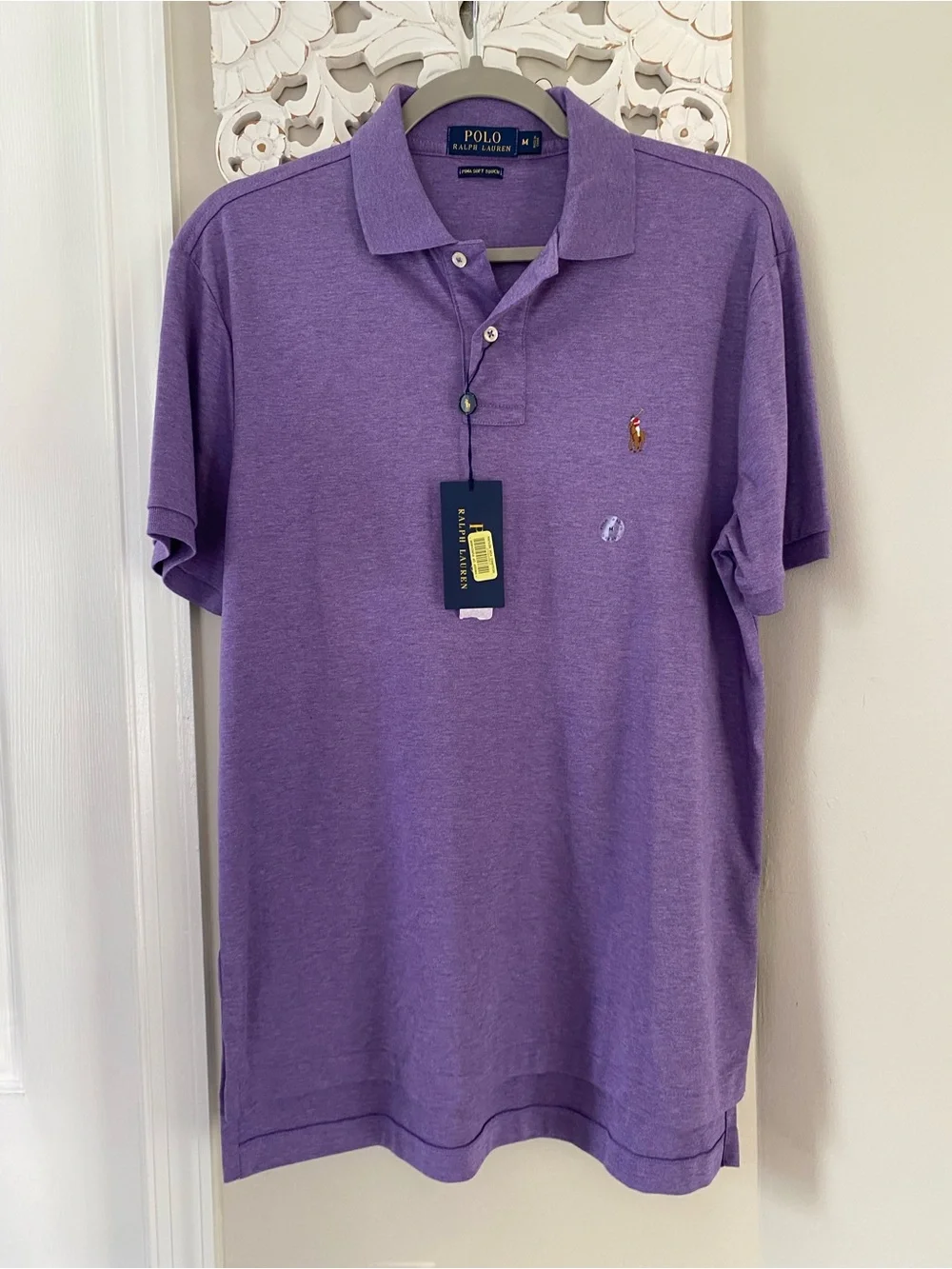 Polo Ralph Lauren Pima Soft Touch Polo Shirt Men’s Medium Purple 100% Cotton NWT